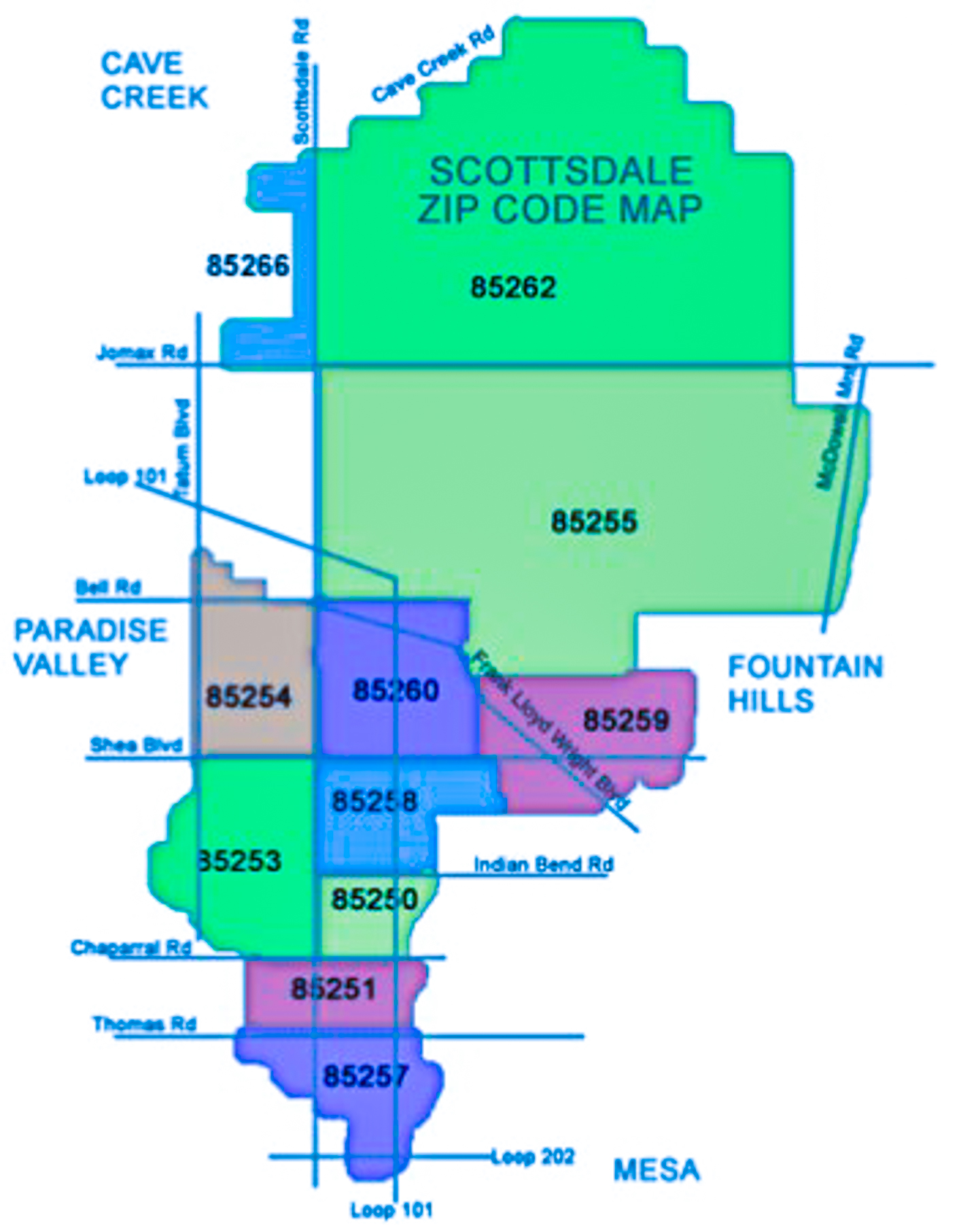Scottsdale Zip Code Map 3 